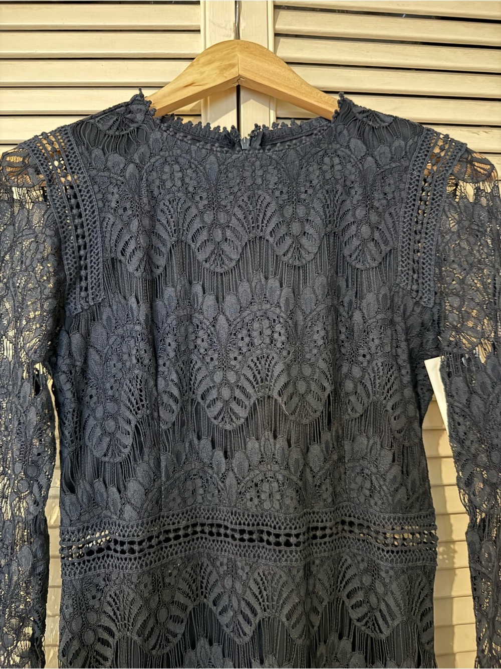 Love By Design Navy Lace Long Sleeve Dress
